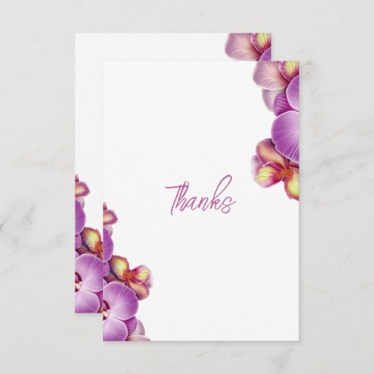 Orchids Hochzeit Dankeskarte (Vorne/Hinten)