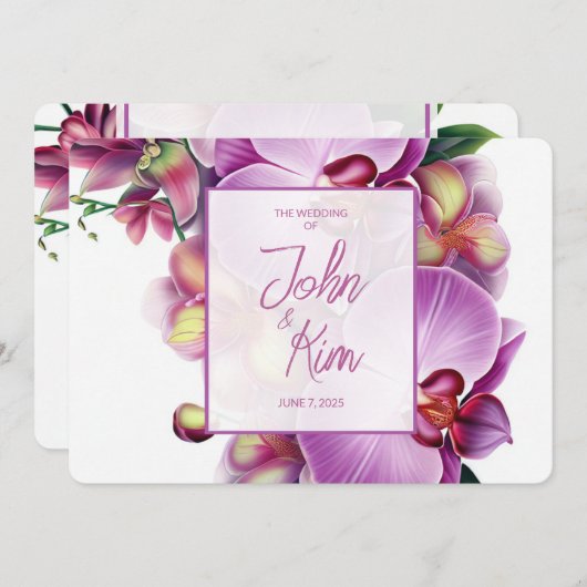Orchids Hochzeit Einladung (Vorne/Hinten)