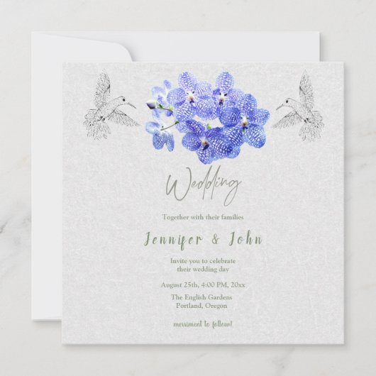 Orchids Hochzeit Einladung (Vorderseite)