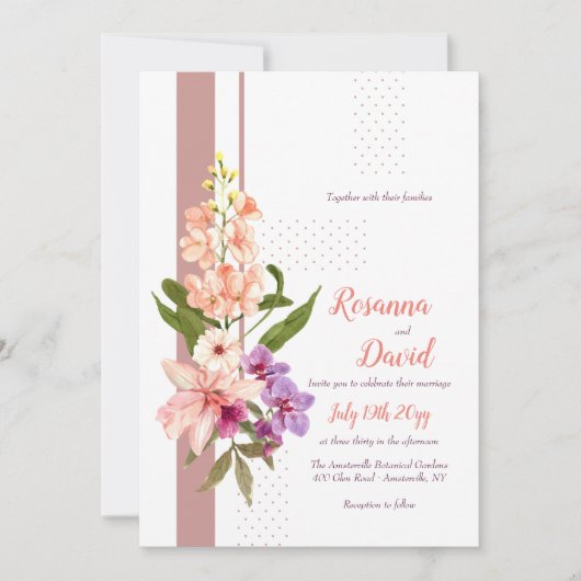 Orchids Hochzeit Einladung (Vorderseite)