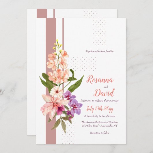 Orchids Hochzeit Einladung (Vorne/Hinten)