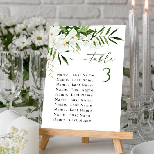 Orchids Hochzeitkarten für Tischnummern