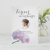 Orchids Memorial Dankeschön-Karte mit Foto Dankeskarte (Stehend Vorderseite)