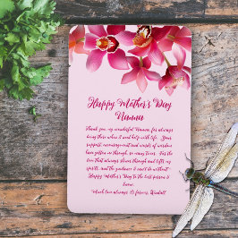 Orchids Mütter Tag Danke Pink Nachricht Magnet