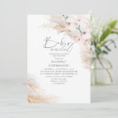 Orchids Pampas Grass Baby in Bloom Baby Dusche Inv Einladung (Stehend Vorderseite)