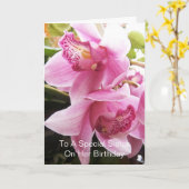 Orchids Personalisiert Sister Birthday Karte (Gelbe Blume)
