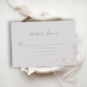 Orchids Reverie 2 Elfenbein Formale Traditionelle  RSVP Karte