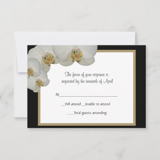 Orchids RSVP Card Karte (Vorderseite)