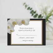 Orchids RSVP Card Karte (Stehend Vorderseite)
