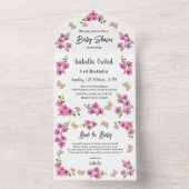 Orchids Tropical Butterfly Babydusche All In One Einladung (Innen Boden)