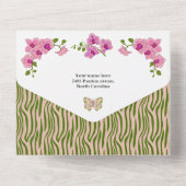 Orchids Tropical Butterfly Babydusche All In One Einladung (Rückseite)