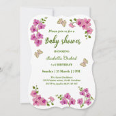 Orchids Tropical Butterfly Babydusche Einladung (Vorderseite)