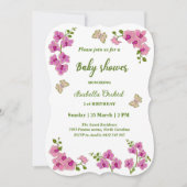 Orchids Tropical Butterfly Babydusche Einladung (Vorderseite)