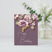 Orchids Tropical Floral Happy Birthday Postkarte (Stehend Vorderseite)