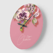Orchids Tropische Blume Individuelle Name Große Wanduhr (Winkel)