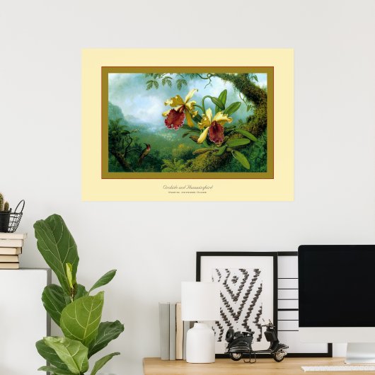 Orchids und Hummingbird~ Martin Johnson Heade Poster (Heimbüro)