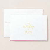 Orchids Wedding Gold Foil RSVP Card Folienkarte (Vorderseite mit Umschlag)