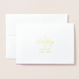 Orchids Wedding Gold Foil RSVP Card Folienkarte