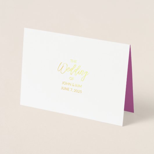 Orchids Wedding Gold Foil RSVP Card Folienkarte (Vorderseite)