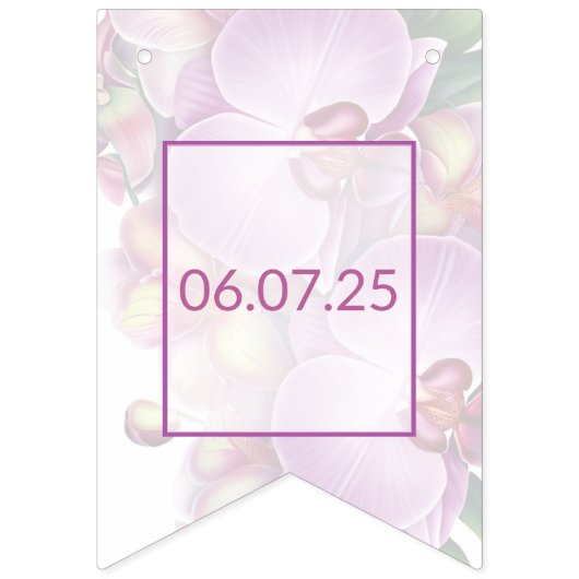 Orchids Wedding Just Married Banner (Zweite Fahne)