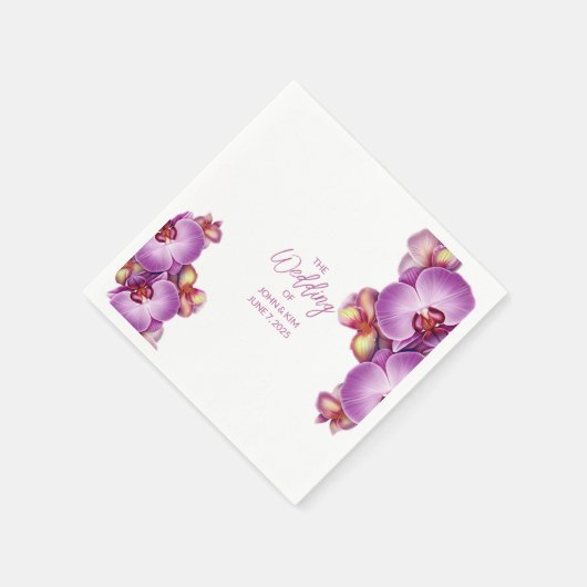Orchids Wedding Paper Napkin Serviette (Ecke)
