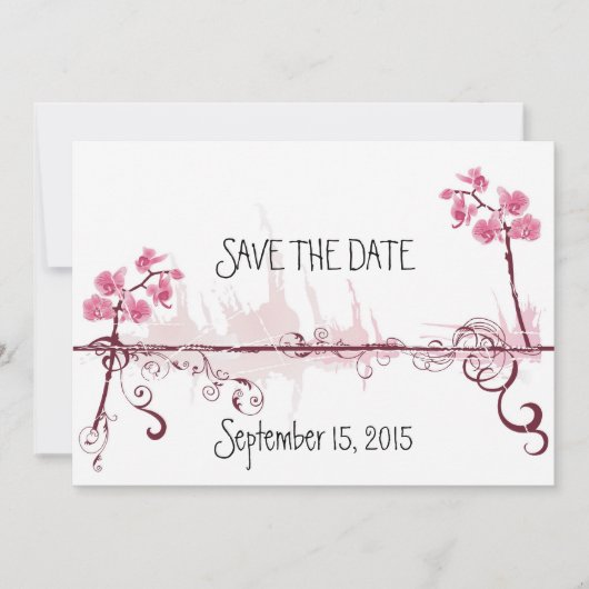 Orchids Wedding Save the Date Card (Vorderseite)
