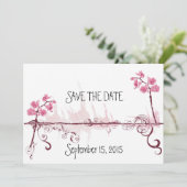 Orchids Wedding Save the Date Card (Stehend Vorderseite)