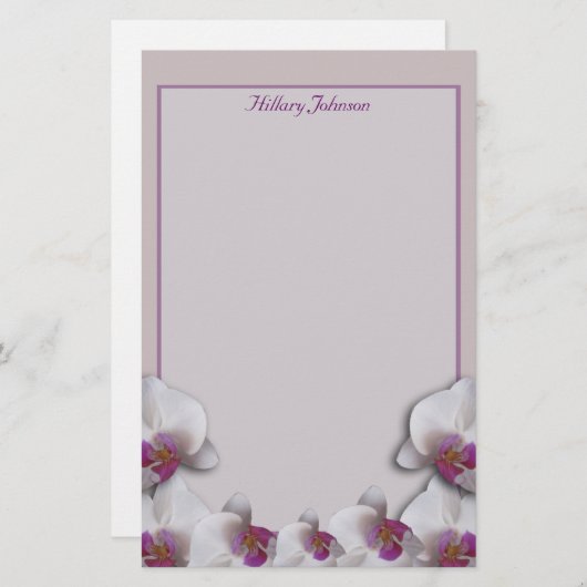 Orchids Wedding Stationery Briefpapier (Vorne/Hinten)