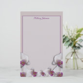 Orchids Wedding Stationery Briefpapier (Stehend Vorderseite)