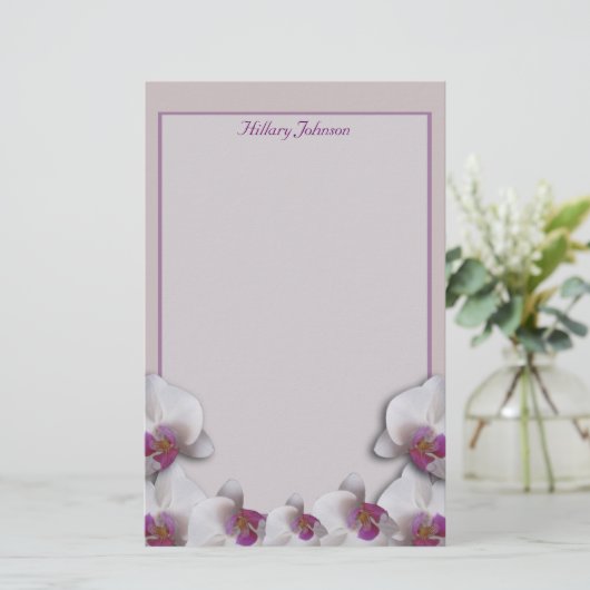 Orchids Wedding Stationery Briefpapier (Stehend Vorderseite)