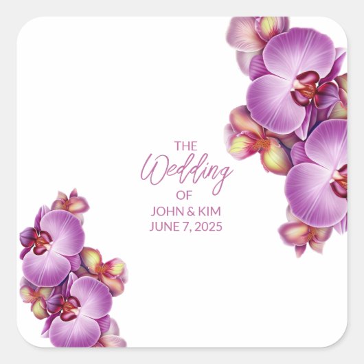 Orchids Wedding Sticker (Vorderseite)