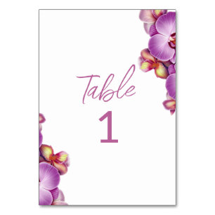 Orchids Wedding Table Card Tischnummer