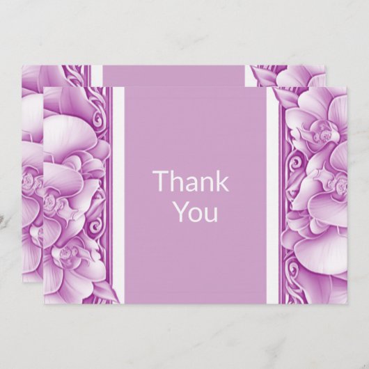 Orchids Wedding Verziert Dankeschön Karten (Vorne/Hinten)