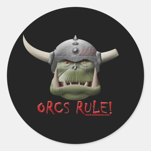 Orcs Rule! Runder Aufkleber (Vorderseite)