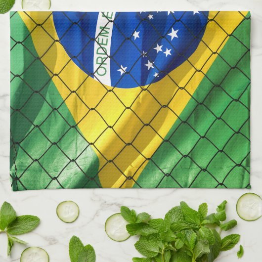 Ordem e Progresso Flag Brasilien Geschirrtuch (Gefaltet)