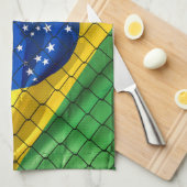 Ordem e Progresso Flag Brasilien Geschirrtuch (Viertel Falte)