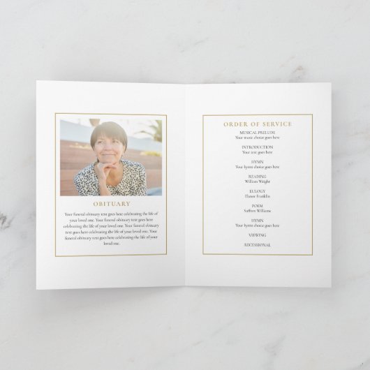 Orden der Beerdigung von Foto eingeflossen Programm (Innenseite)