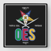 Orden der Ost-Sterne Quadratische Wanduhr (Vorderseite)