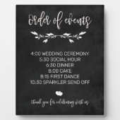 Orden der Veranstaltungen Chalk Hochzeitsschild Ti Fotoplatte (Vorderseite)