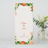 Orden der Zeremonie Orange Wedding Program Card Einladung (Stehend Vorderseite)