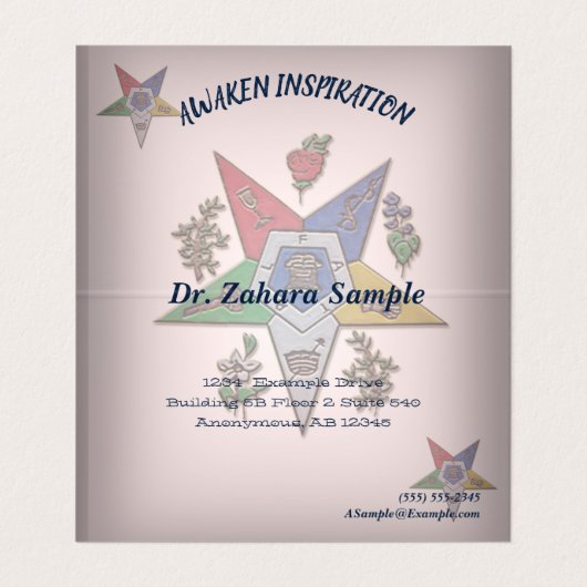 Orden des Oststerns Visitenkarten (Innenseite Aufgefaltet)