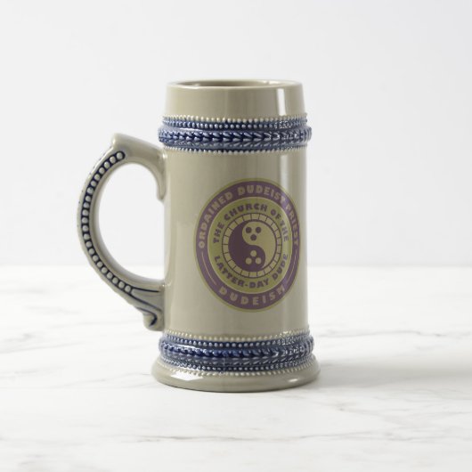 Ordentlicher Dudeist-Priester-Bierstein Bierglas (Links)
