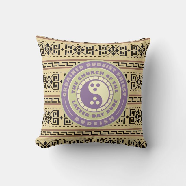 Ordentliches Dudeist Priest Throw PIllow Kissen (Vorderseite)