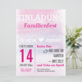 ordentliches Rot Einladung (Stehend Vorderseite)