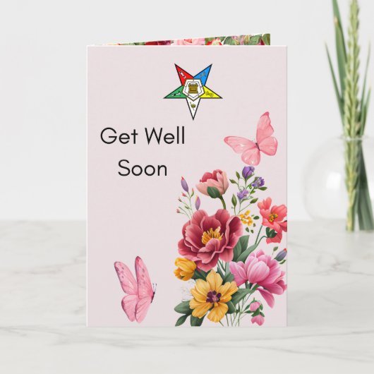Order of Eastern Star Get Well Card for OES Dankeskarte (Vorderseite)