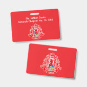 Order of Eastern Star (OES) Name Badge Ausweis (Vorder- & Rückseite)