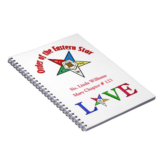 Order of Eastern Star Spiral Notebook Notizblock (Rechte Seite)