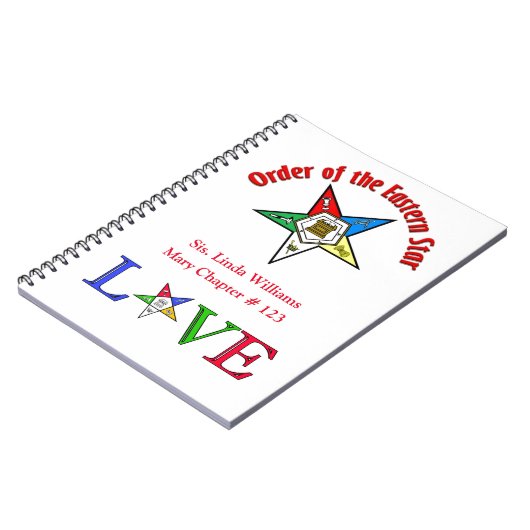 Order of Eastern Star Spiral Notebook Notizblock (Linke Seite)