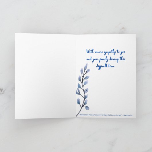 Order of Eastern Star Sympathy Card for OES Dankeskarte (Innenseite)