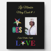 Order of Eastern Stars Life member Fotoplatte (Vorderseite)
